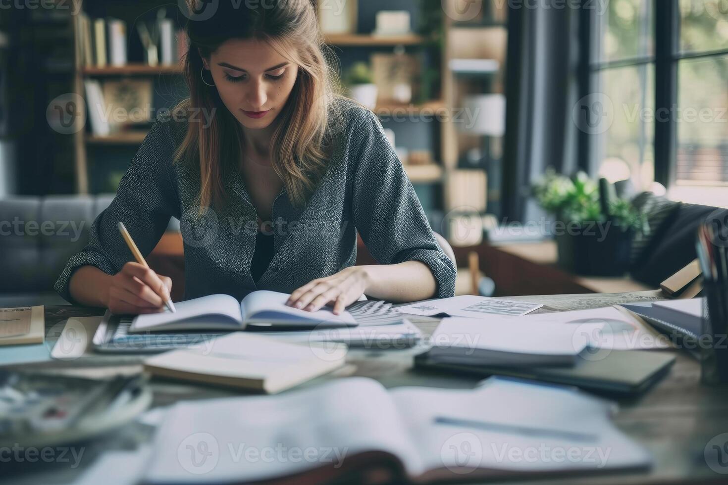 Student writing an academic paper in Brooklyn